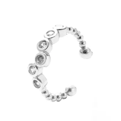 1pc Fashion Rhinestone Decor Geometric Clip Earrings for Women