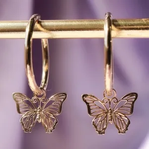 Fashion Women Hollow Butterfly Design Alloy Earrings