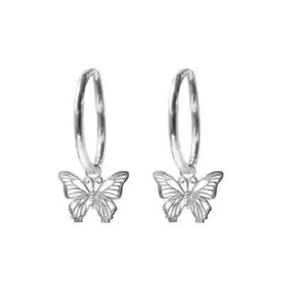 Fashion Women Hollow Butterfly Design Alloy Earrings