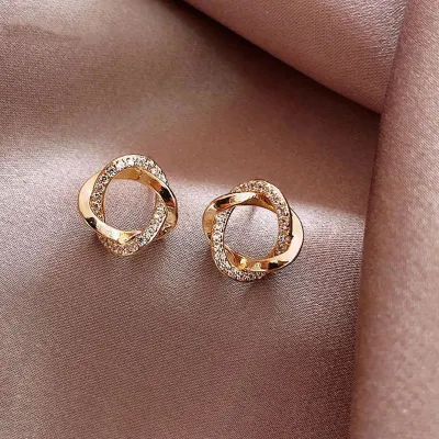 Women Fashion Irregular Shape Butterfly Stud Earrings 925 Hypoallergenic Titanium Steel
