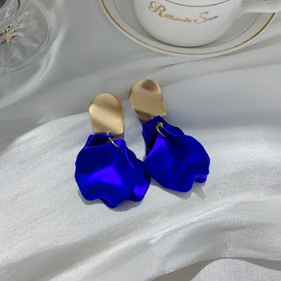 Fashion Women Rose Petal Shaped Acrylic Earrings