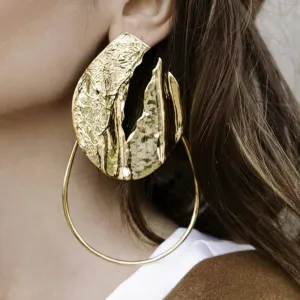Women Leaves Shaped Geometry Earrings Alloy