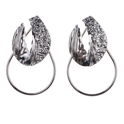 Women Leaves Shaped Geometry Earrings Alloy
