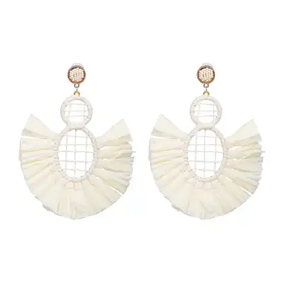 Women Unique Design Solid Color Tassel Earrings