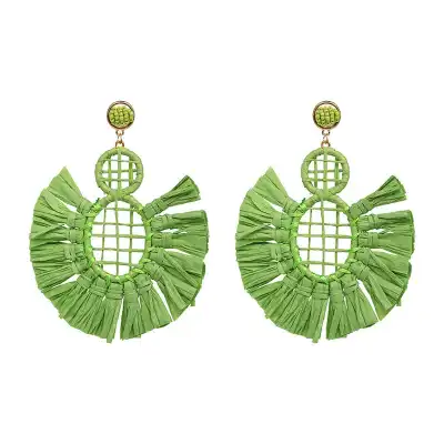 Women Unique Design Solid Color Tassel Earrings