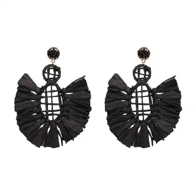 Women Unique Design Solid Color Tassel Earrings