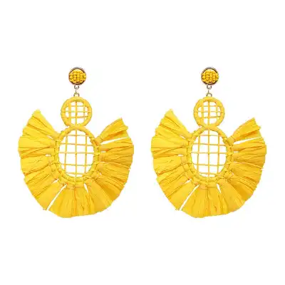 Women Unique Design Solid Color Tassel Earrings