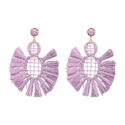 Women Unique Design Solid Color Tassel Earrings