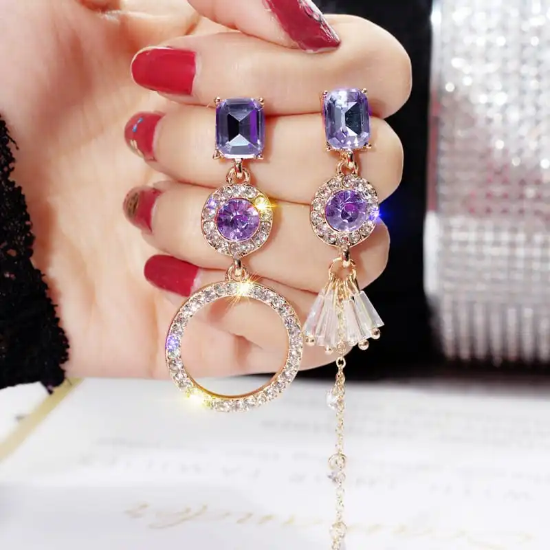 Women Unique Design Asymmetry Circle Stud Earrings