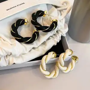 Women Retro Weave Circle Hoop Earrings