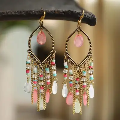 Women Bohemia Style Long Tassel Earrings