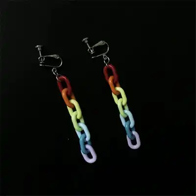 Women's Fashion Colorful Chain Shaped Earrings