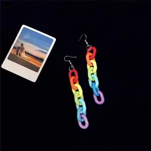 Women's Fashion Colorful Chain Shaped Earrings