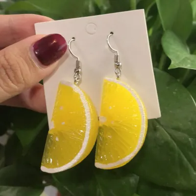 Girl Cute Orange Shaped Design Plastic/Resin Earrings
