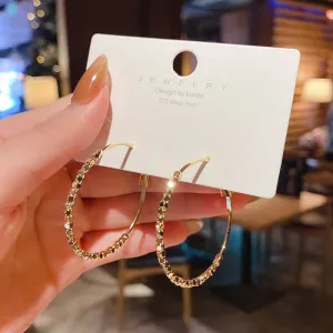 Women Minimalist Circle Copper Earrings