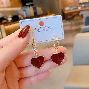 Women Retro Heart Decorative Earrings