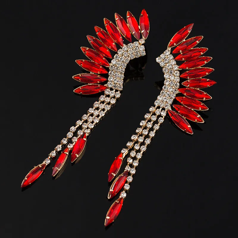 Women Personality Rhinestone Geometric Decorative Earrings
