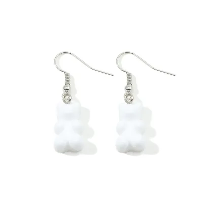 Cute Bear Shaped Design Candy Color Earrings
