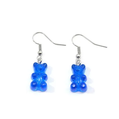 Cute Bear Shaped Design Candy Color Earrings