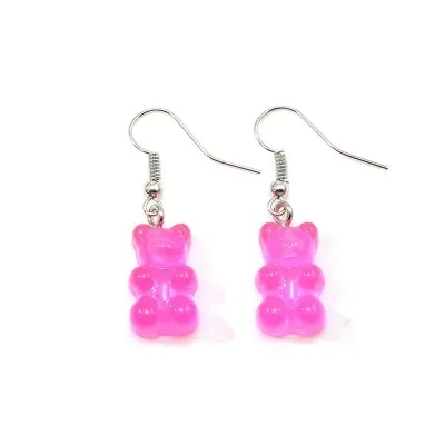 Cute Bear Shaped Design Candy Color Earrings