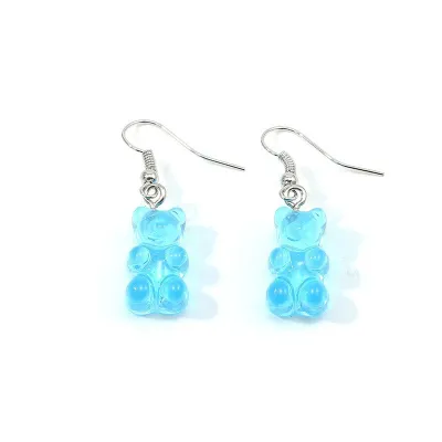 Cute Bear Shaped Design Candy Color Earrings