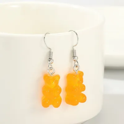 Cute Bear Shaped Design Candy Color Earrings