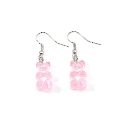 Cute Bear Shaped Design Candy Color Earrings