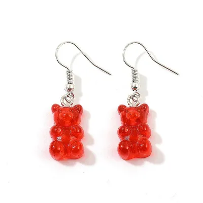 Cute Bear Shaped Design Candy Color Earrings