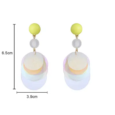 Women's Fashion Colorful Round Acrylic Earrings