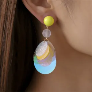 Women's Fashion Colorful Round Acrylic Earrings