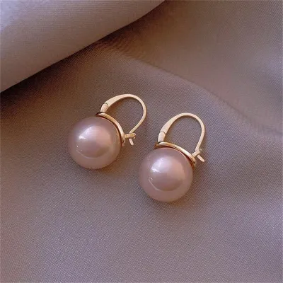 Women Retro Imitation Pearl Geometric Drop Earrings