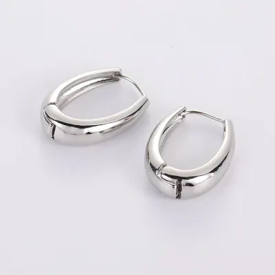 Women Retro Geometry Design U Shape Copper Earrings