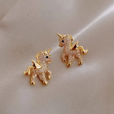 Women Fashion Pony Shape Design Ear Stud
