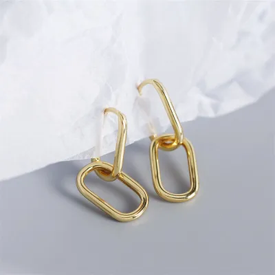 Women Minimalist Geometric Design Copper Earrings