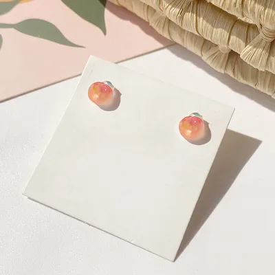 Cute Peach Shaped Pearl Decorate Earrings for Women