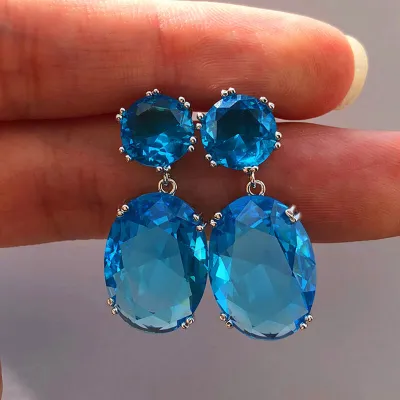 Women Geometric Temperament Zircon Decorate Earrings