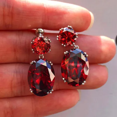 Women Geometric Temperament Zircon Decorate Earrings