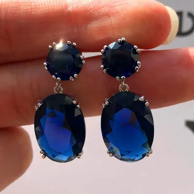 Women Geometric Temperament Zircon Decorate Earrings