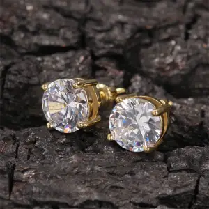 Fashion Round Zircon Decorate 925 Silver Ear Stud