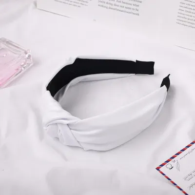 Fashion New Bright Color PU Knotted Headband for Women Plaid