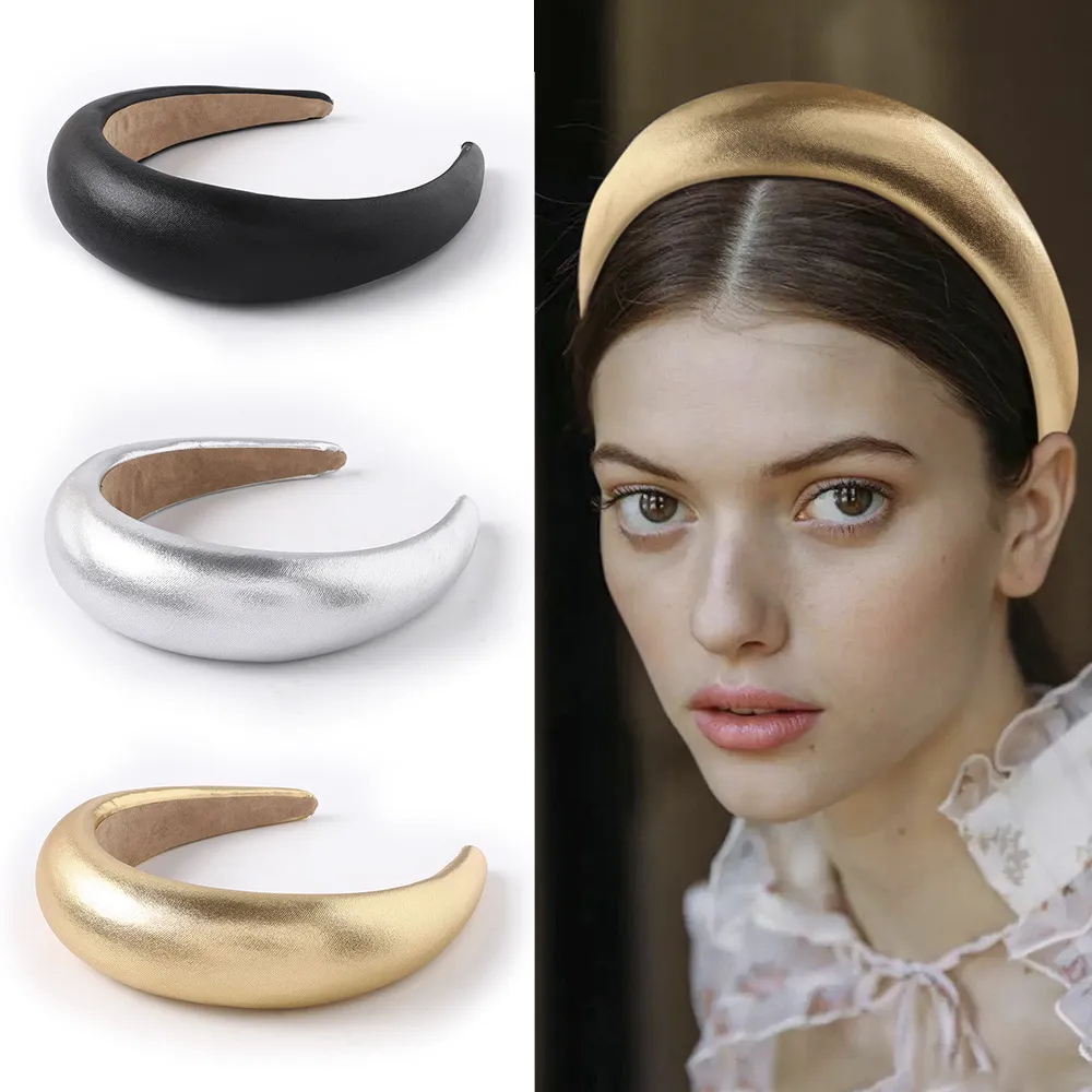 Women Bright Color Thickened Sponge Broadside Headband Bow Tie Plaid