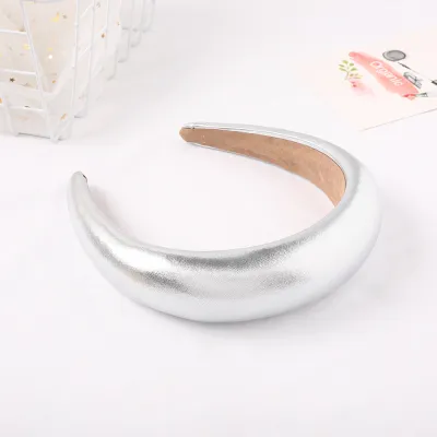 Women Bright Color Thickened Sponge Broadside Headband Bow Tie Plaid