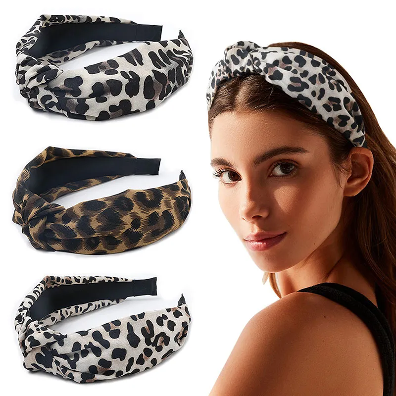Trendy Leopard Snakeskin Print Women Broadside Knotted Headband Hair Accessories