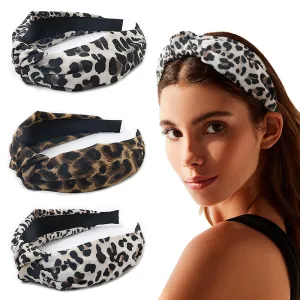 Trendy Leopard Snakeskin Print Women Broadside Knotted Headband Hair Accessories