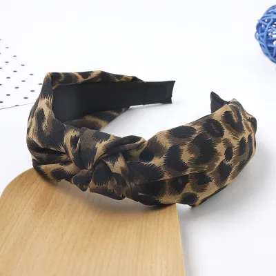 Trendy Leopard Snakeskin Print Women Broadside Knotted Headband Hair Accessories