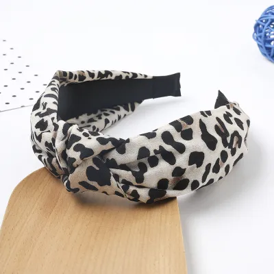 Trendy Leopard Snakeskin Print Women Broadside Knotted Headband Hair Accessories
