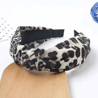 Trendy Leopard Snakeskin Print Women Broadside Knotted Headband Hair Accessories