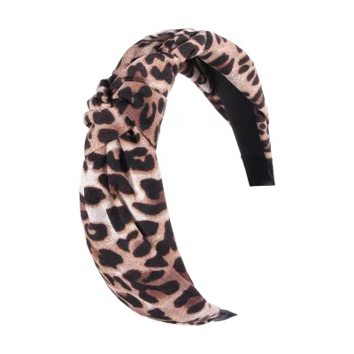 Trendy Leopard Snakeskin Print Women Broadside Knotted Headband Hair Accessories