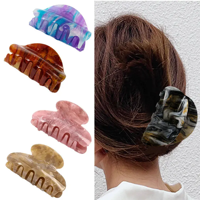 Creative Starry Sky Pattern Acrylic Women's Bow Tie Hair Claw Gripper