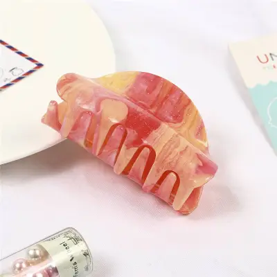Creative Starry Sky Pattern Acrylic Women's Bow Tie Hair Claw Gripper